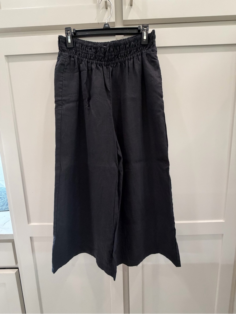 Anthropologie Somerset 100% linen Black Pull On Pants